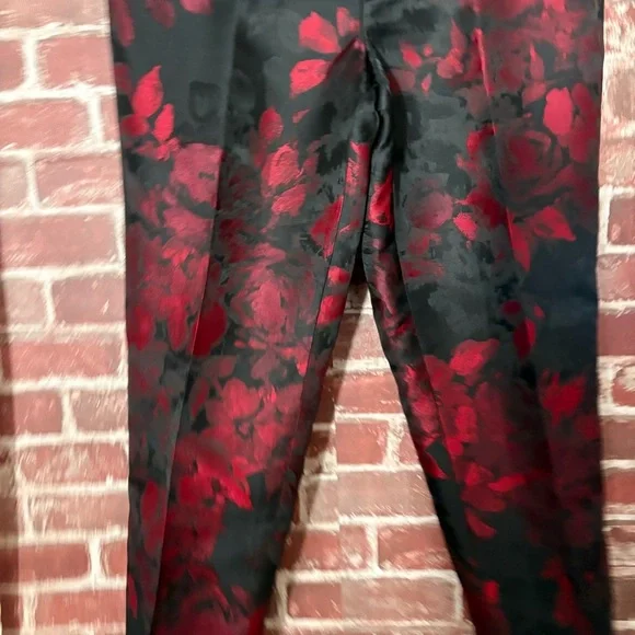 Talbots Red and Black Floral Pants - Picture 2 of 6